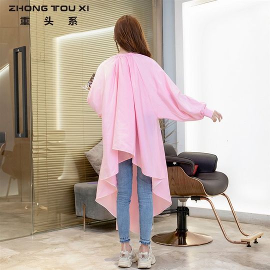 Heavy lace-up sleeve haircut cloth Velcro non-stick anti-static hair salon special haircut cloth for barber shop