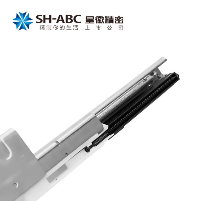 Drawer track slide rail hidden bottom support telescopic three-section track damping buffer drawer slide track