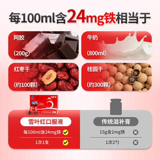 
Official genuine product that nourishes qi, nourishes blood, irregular menstruation, cold hands and feet, Chuanqixue Yehong Oral Liquid