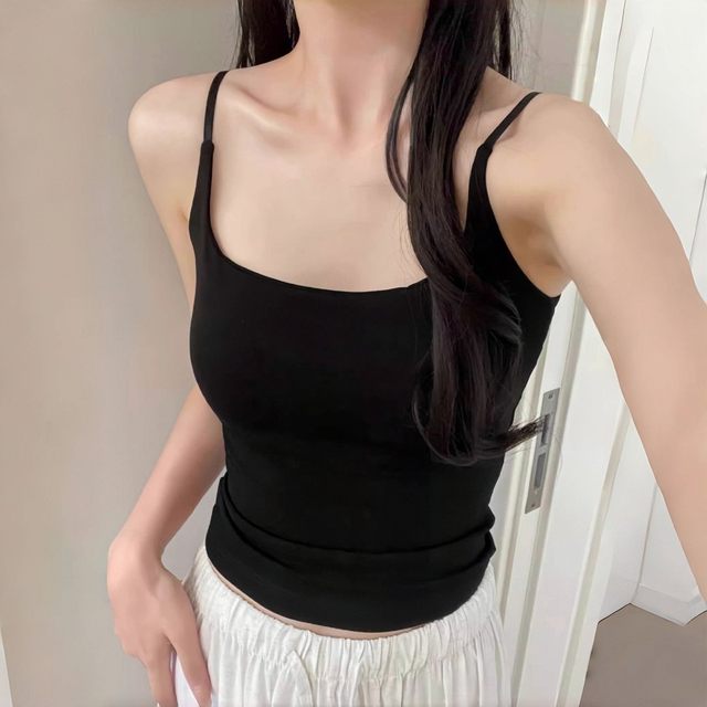 Latex chest pad integrated suspender vest with chest pad women's blouse with breathable summer outerwear 2025 new style