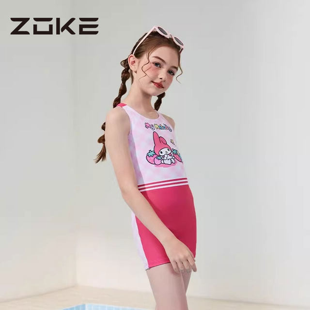 
zoke/zhouke Sanrio children's swimsuit one-piece boxer swimming Melody girls hot spring resort swimsuit
