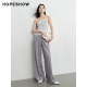 Red Sleeve 2024 Summer New Women's Solid Color Press-Pleated Loose Wide Legs
