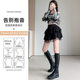 Boxer skirt female spring and autumn new ballet puffy skirt high -waisted mesh gauze small black lace
