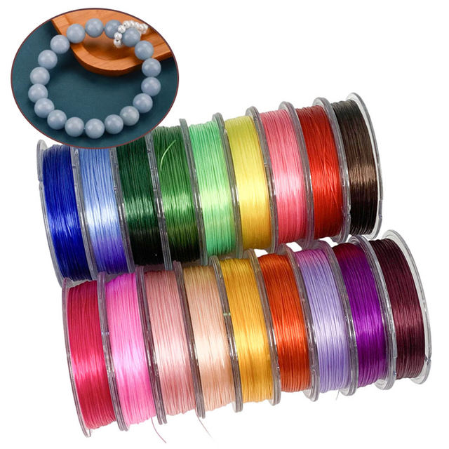 New product Anti-oxidation box high-end bracelet elastic rope flat wire bead crystal line special wear-resistant