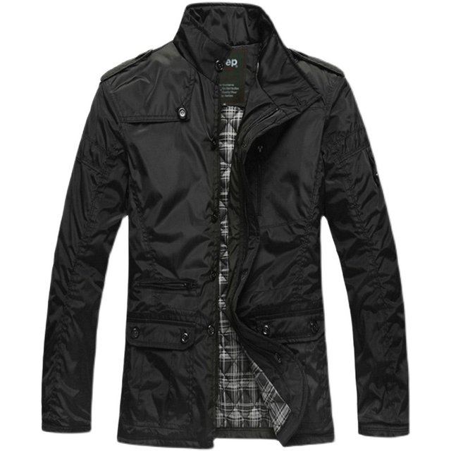 200Jin [Jin equals 0.5 kg] Jacket for men's spring and autumn large size middle-aged thin men's casual windbreaker mid-length stand-up collar jacket daddy suit
