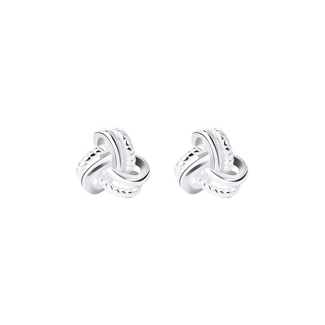 Suboji s999 sterling silver wishful knot earrings for women, niche earrings, high-end screw earrings to support pierced ears while sleeping without removing them