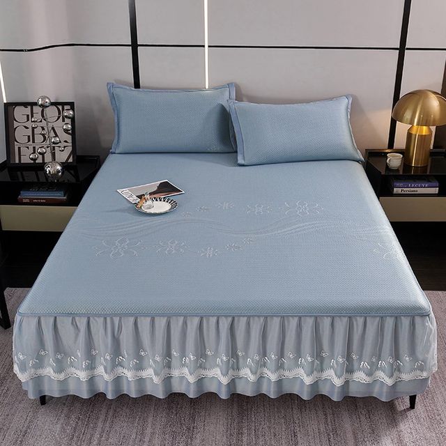 
Summer Ice Silk Mat Bed Skirt Three-Piece Machine Washable Maternal and Infant Grade Cool Bean Mat 20 New Style