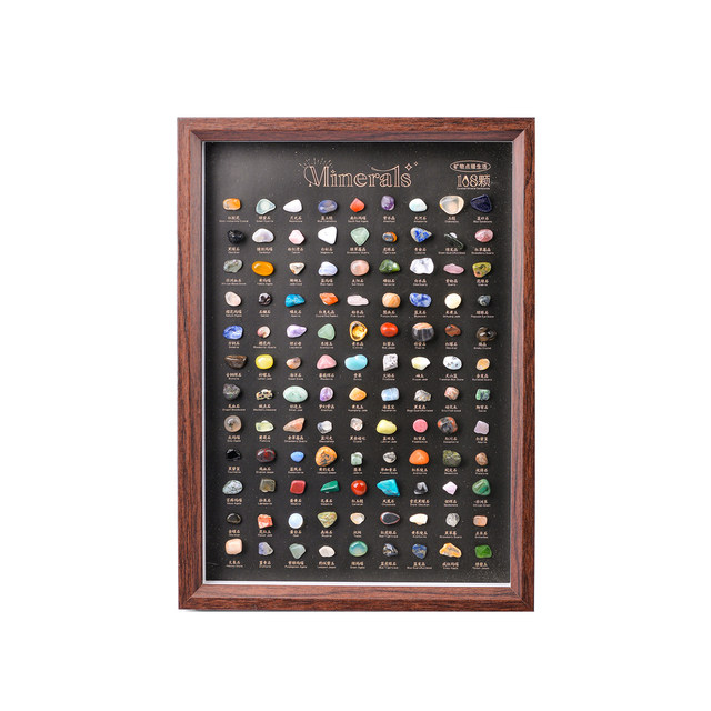 108 kinds of natural crystal rough stone photo frames ore specimen ornaments creative gifts desktop decorations housewarming gifts