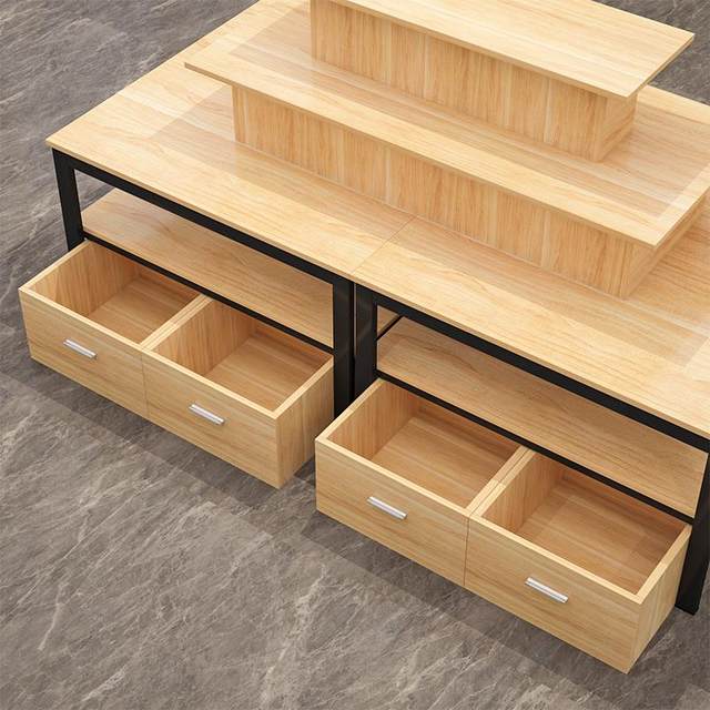 Supermarket island display cabinet, cosmetics and shoe display rack, stationery shelf, maternal and child store display rack, flow table