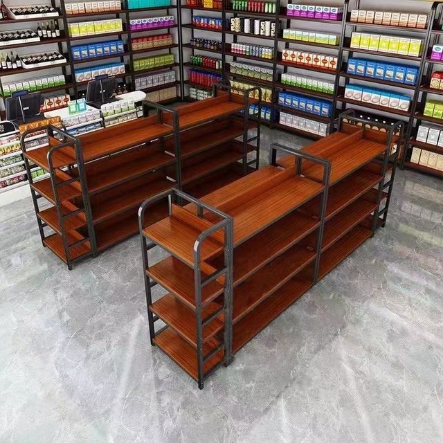 Zhongdao cabinet supermarket double-sided display cabinet convenience store shelf food and cosmetics display table mother and baby flow display cabinet