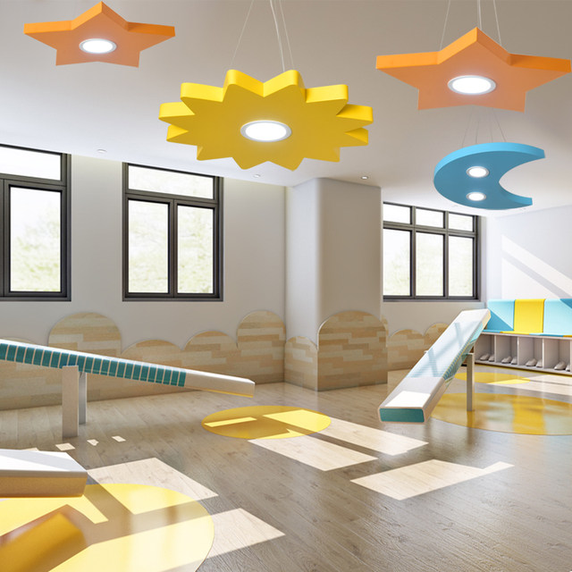 
Creative Cloud Kindergarten Chandelier Sun Star Early Education Classroom Hall Dance Studio Training Class Mother and Baby Store Lamps