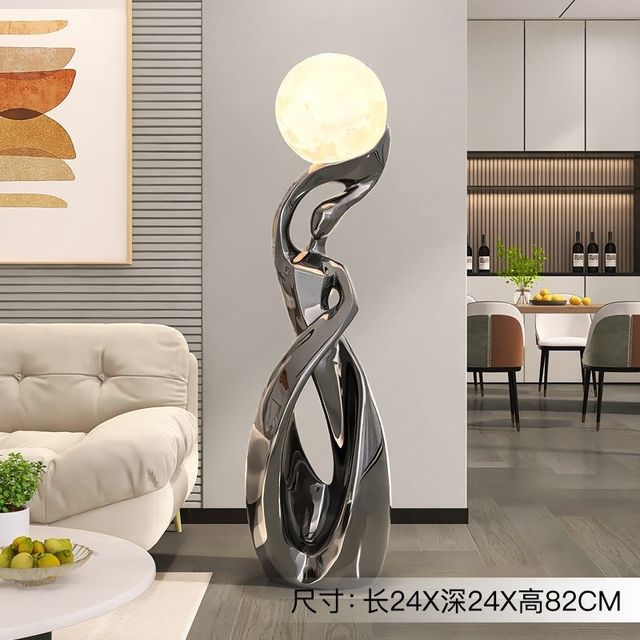 Large floor-standing abstract e-art ornament lamp light luxury high-end living room next to the TV cabinet home decoration housewarming gift