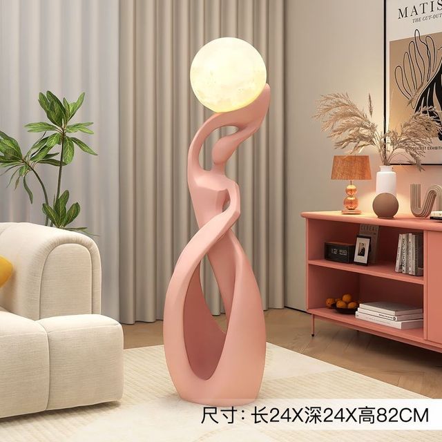 Large floor-standing abstract e-art ornament lamp light luxury high-end living room next to the TV cabinet home decoration housewarming gift