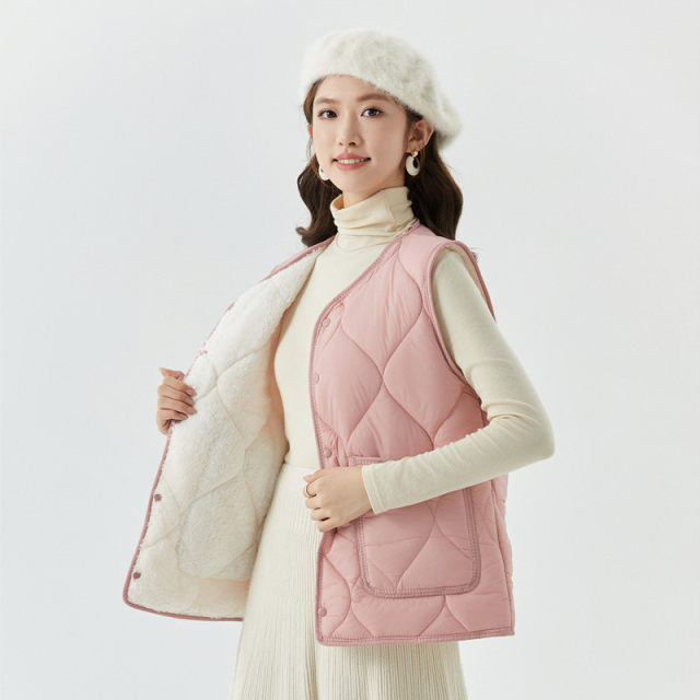 Autumn and winter middle -aged and elderly ladies down cotton vest warming vests large size thickened plus mater
