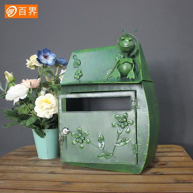 
Animal wrought iron mailbox metal wall-mounted mailbox retro handmade creative mailbox home gardening crafts mailbox