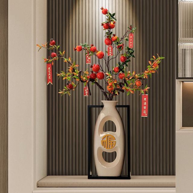 
Floor-standing large vase ornaments new Chinese style living room TV cabinet next to the sofa entry Q door porch screen decoration