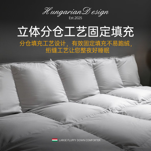 Genuine doubles thickened and warm down the same model 95 white goose mixed with core antibacterial cotton quilt
