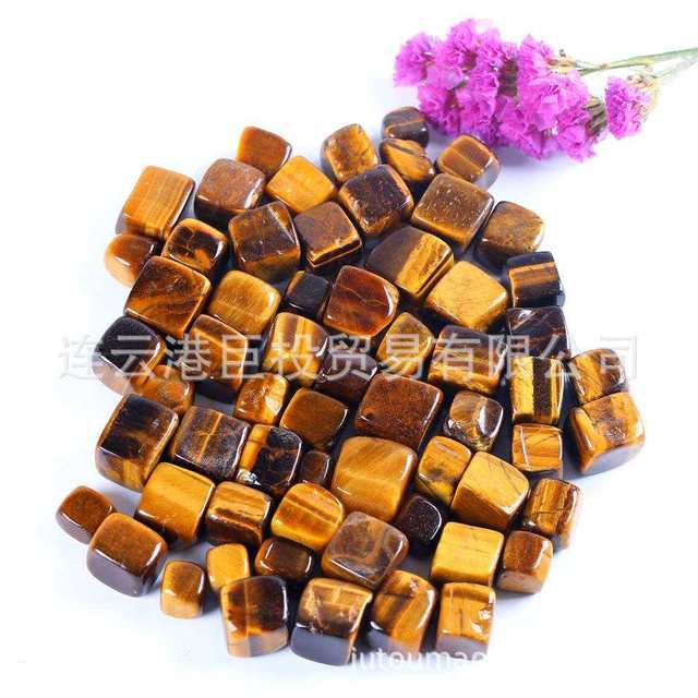 
Spot tiger eye stone square ornaments tiger eye square bonsai fish tank gardening home ornaments cross-border mining