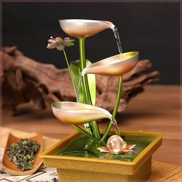 
Lucky running water ornaments circulating water creative desktop ornaments office living room home soft decoration landscape without plug