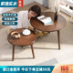 
Solid wood balcony table, casual round table, simple modern coffee table, living room simple round side table, small apartment table