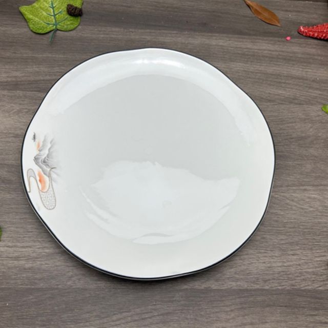 
Steak plate ceramic lace round Western food plate household dish plate shallow plate flat plate dish Western tableware
