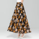Summer new versatile chiffon skirt female retro high waist A -line long skirt big size dancing skirt