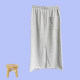 2025 summer gray high-waist casual skirt for women with large size drawstring elastic waist ripped sports versatile midi skirt
