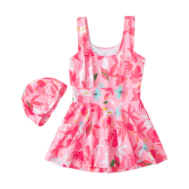 Children's swimsuits girls one-piece medium-sized girl split girl baby princess sun protection swimsuit