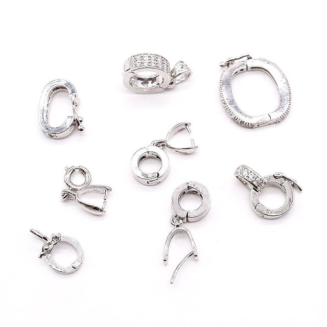 925 silver -plated universal buckle pendant Double buckle dual -fledged bracelet necklace buckle Ping An buckle seeds buckle multiple clamps