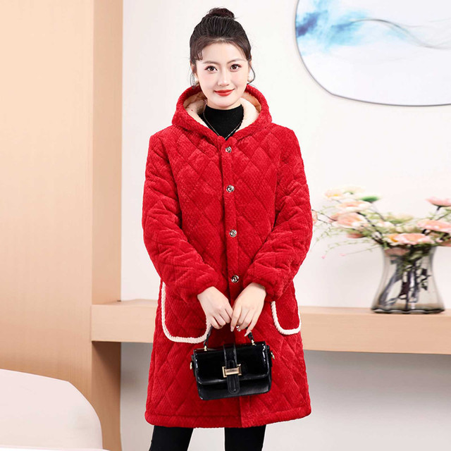 Winter new flaw -plin velvet thick women's home clothes hometown hometown cotton warm cover coat cold cotton jacket

