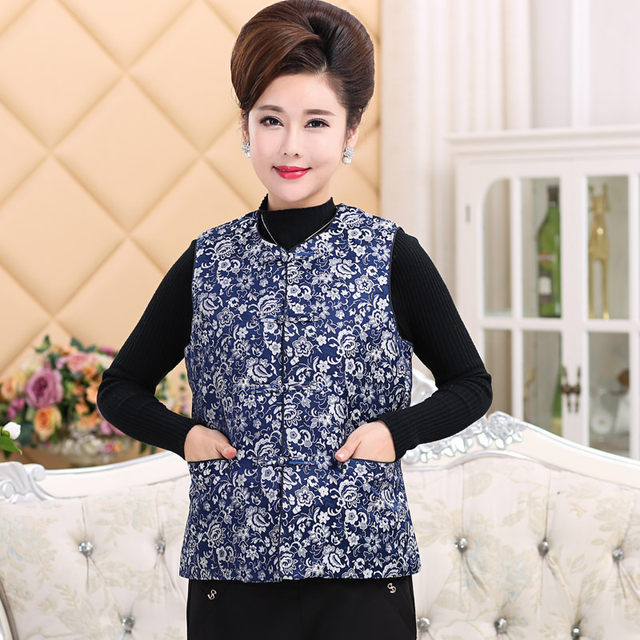 Middle-aged and elderly women's sheepskin wool vest vest female mother's vest Ningxia Tan Sheep second fur fur one-piece vest