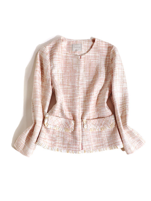 OFFIY-British Rose Temperament Rich Girls' Slim High-end Small Scent Pink Suit Jacket Women