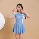 Fat girl swimsuit children plus fat, size, skirt, conservative swimsuit, big girl girl girl fast -drying swimwear
