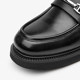 BeauToday genuine leather loafers for women in spring British style small leather shoes thick heels single shoes