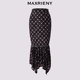 MAXRIENY romantic retro fishtail skirt 24 new winter French rose printed hip-pack skirt
