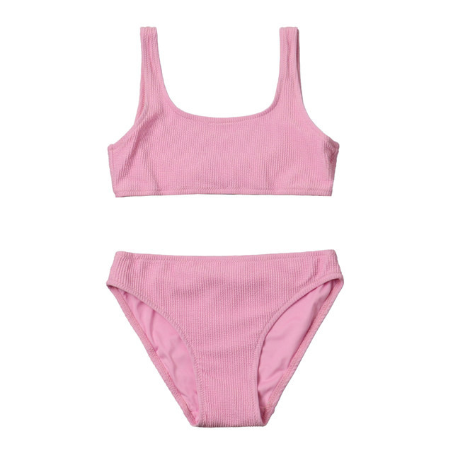 8818 Foreign Trade Children's Split Swimsuit Candy Color Girl Towel Material Bikini Backless Big Children's Triangle Beach Clothes