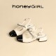 honeyGIRL Mary Jane Women's Shoes 2025 Spring Fashion Beige High-end Flat Shoes Square Toe Light Mouth Single Shoes

