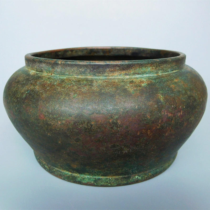 清代香炉古董文玩纯铜炉仿明簋式炉摆件老古玩铜器收藏真品宣德炉