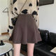Mao woolen skirt autumn and winter large size fat MM high waist high waist versatile winter fluffy pleated skirt cover large swing A -line skirt