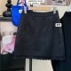 New Chinese style skirt for women in spring and summer large size high-waisted ruffled short skirt covering hips to make them look slim in the wood ear a-line skirt