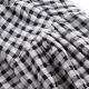 Sunny clouds Women's cotton puff flared sleeve black and white plaid hoodie hood