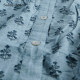 Sunny clouds cotton flared sleeve print style mid-length shirt