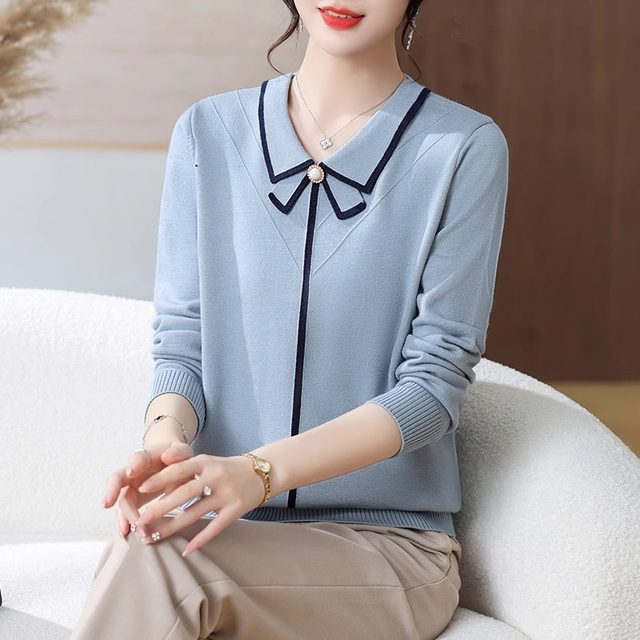 Mom's autumn and winter zodiac year red sweater 2025 new inner bottoming shirt middle-aged and elderly women's sweater top
