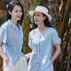 xg Xue Ge Square Neck Short Sleeve Dress Women's 2024 Summer New Commuting Casual Mid-Long Skirt XJ204044A521