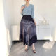 Irregular printed skirt for women in summer 2025 new loose large size slimming pleated printed skirt