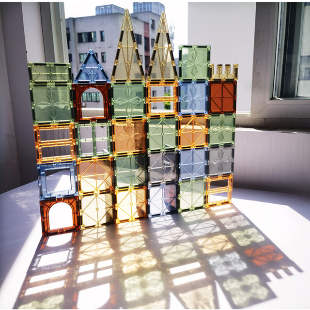 Children's nature color window magnetic sheet drill surface strong magnetic building blocks puzzle building puzzle boys and girls toys gifts