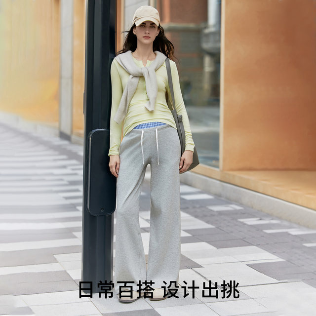 Manxi Maternity Wide Leg Pants Autumn Adjustable Double Waist Design Plaid Full Pregnancy Casual Pants 2025 New Style