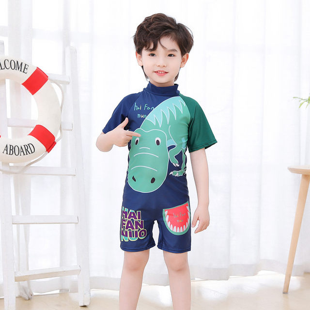 Cute girl casual swimsuits, seaside children's swimsuits, short-sleeved surfing suits, one-piece swimsuits, quick-drying