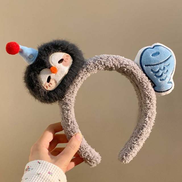 
Cute creative penguin fish plush headband for female cartoon cute hairpin hairpin for face washing and photo-pressing hair headband