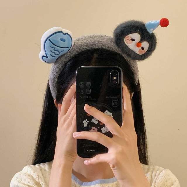 
Cute creative penguin fish plush headband for female cartoon cute hairpin hairpin for face washing and photo-pressing hair headband